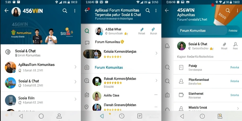 Antarmuka aplikasi Forum Komunitas 456WIN yang menarik dan mudah dinavigasi.