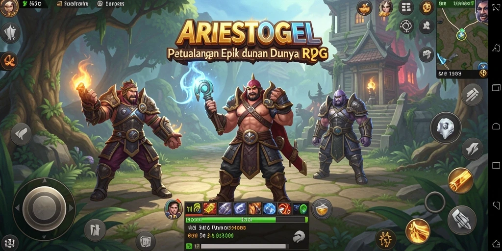 Tampilan antarmuka RPG yang menarik dan interaktif dari ARIESTOGEL.