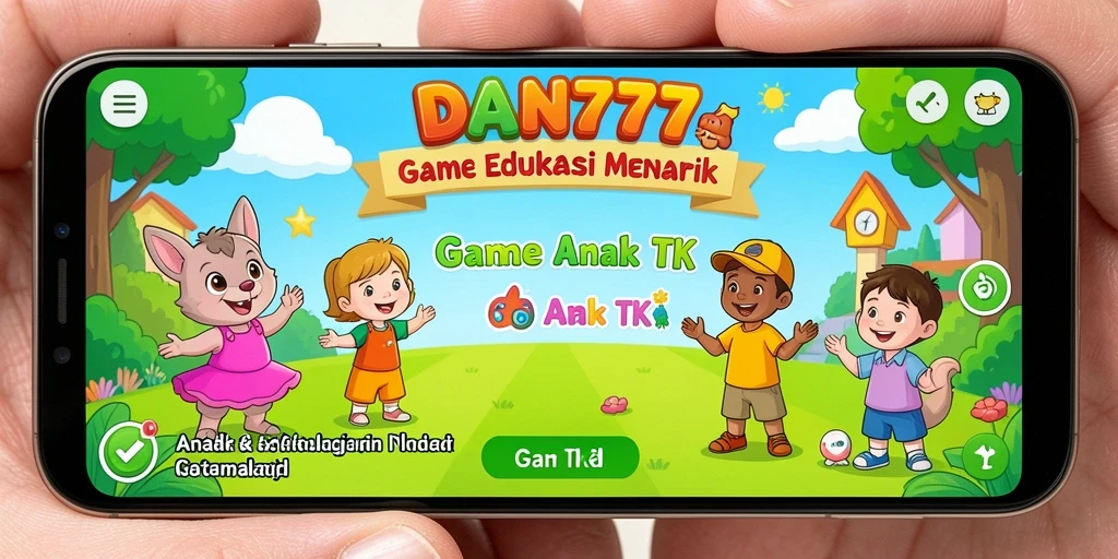 Tampilan antarmuka yang ceria dan ramah anak dari DAN777.