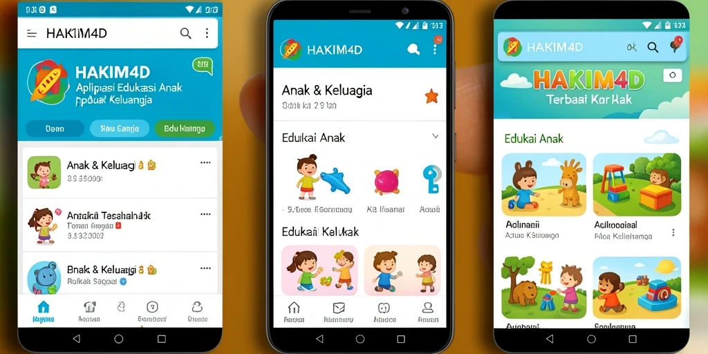 Tampilan antarmuka aplikasi HAKIM4D yang ramah anak dan interaktif.