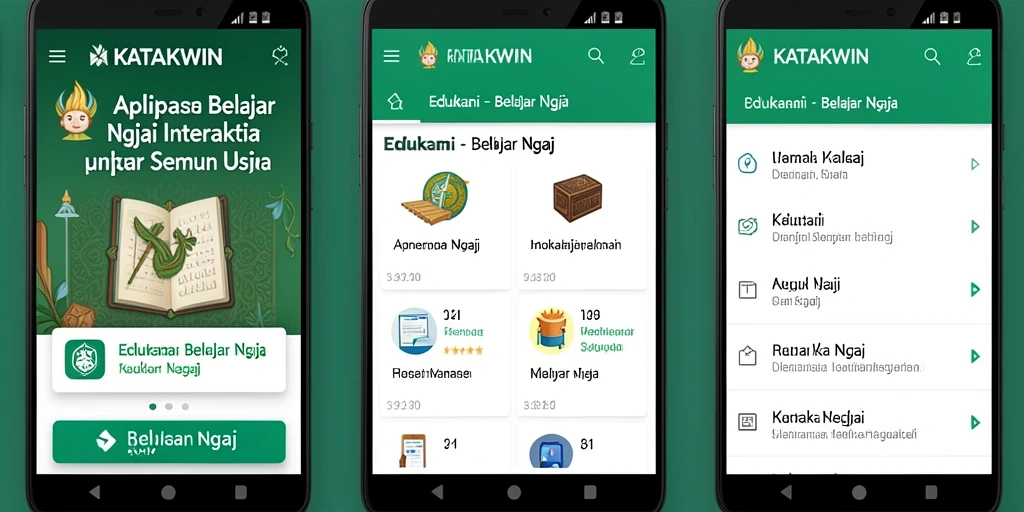 Antarmuka KATAKWIN yang interaktif dan menarik untuk Belajar Ngaji.