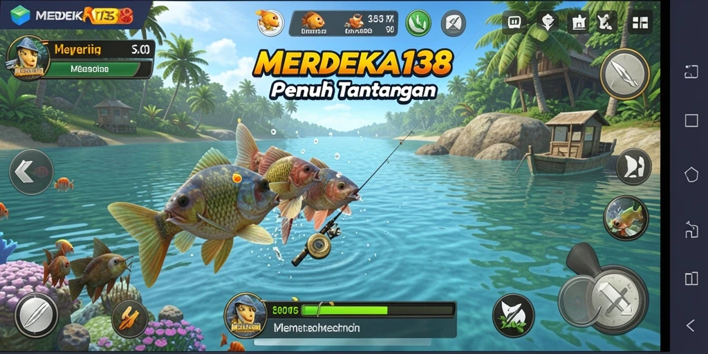 Tampilan antarmuka game Memancing yang menarik dan interaktif.