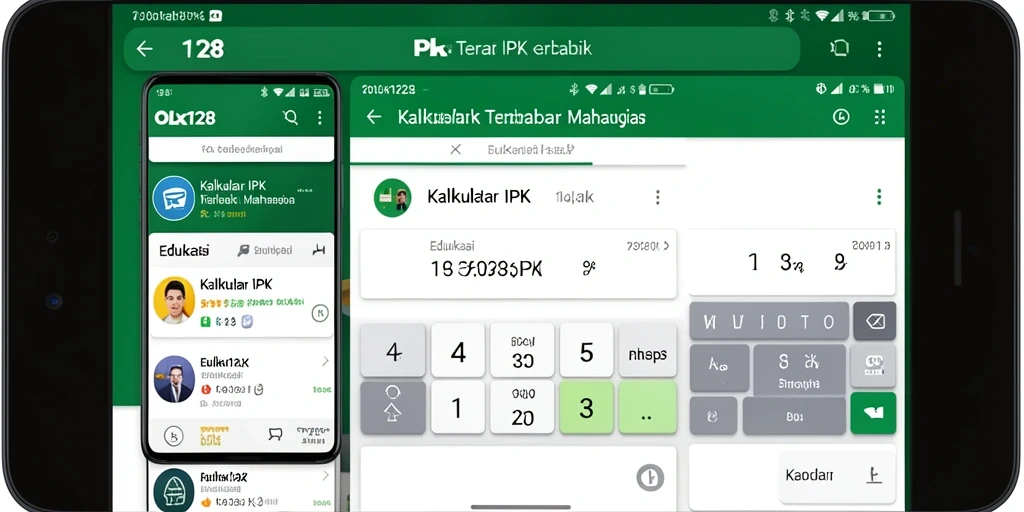 Antarmuka aplikasi OLX128 untuk Kalkulator IPK yang menarik dan mudah digunakan.