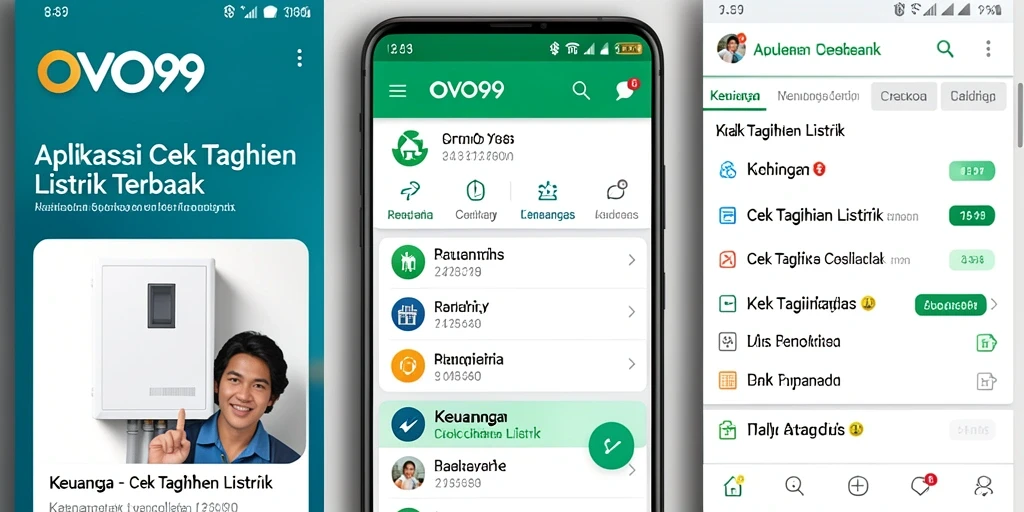 Antarmuka OVO99 menampilkan informasi tagihan listrik secara jelas.