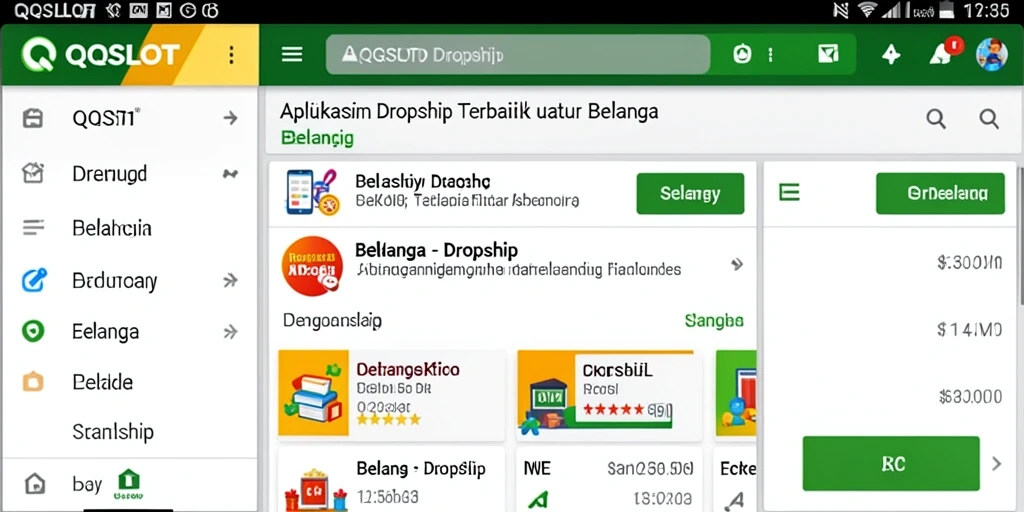 Antarmuka aplikasi QQSLOT yang mudah digunakan untuk belanja dropship.