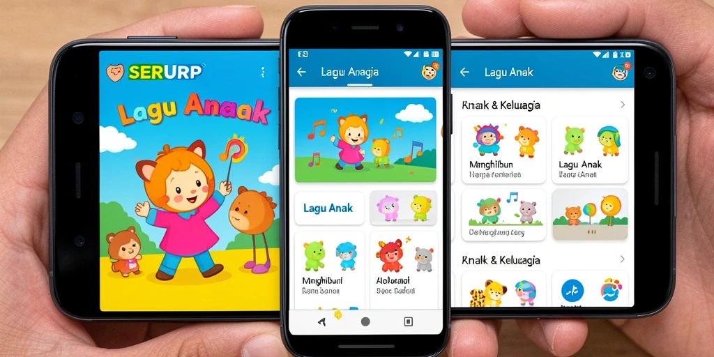 Antarmuka user-friendly SERURP untuk menikmati lagu anak.