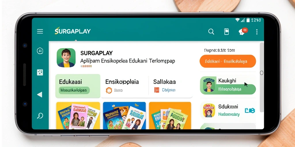Tampilan aplikasi SURGAPLAY menampilkan antarmuka pengguna yang intuitif dan informatif.