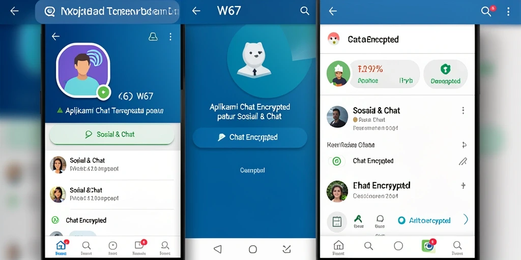 Tampilan antarmuka W67 dengan fitur Chat Encrypted yang modern.